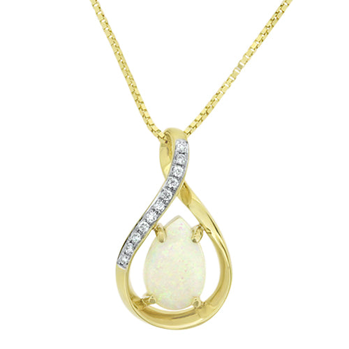Opal & Diamond Pendant