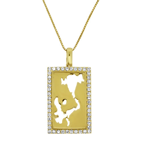 Great Lakes Yellow or White Gold & Diamond Pendant