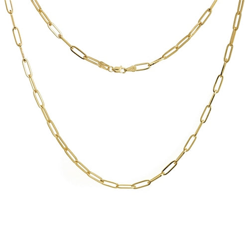 Yellow Gold Paperclip Chain