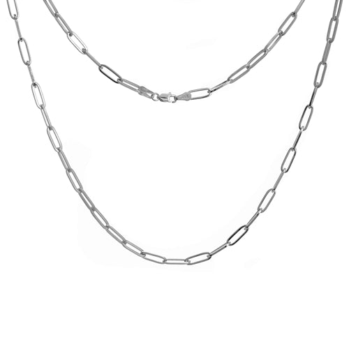 White Gold Paperclip Chain