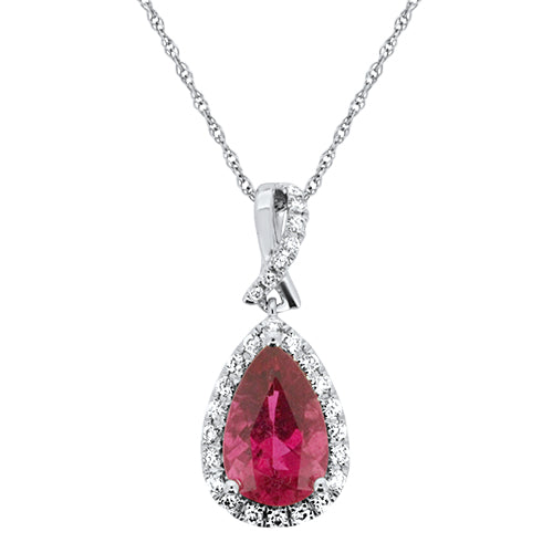 Pink Tourmaline and Diamond Pendant